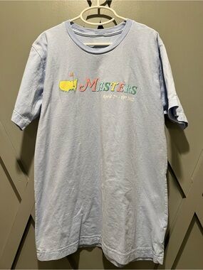 Masters Light Blue Short-Sleeve Tee with Multicolor Logo youth xl